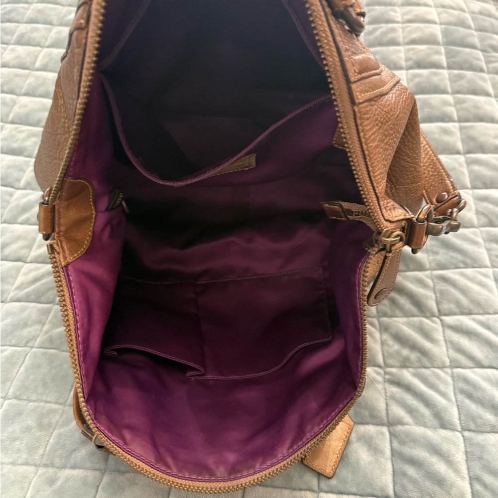 Coach Metallic Brown Leather Satchel - Picture 7 of 8